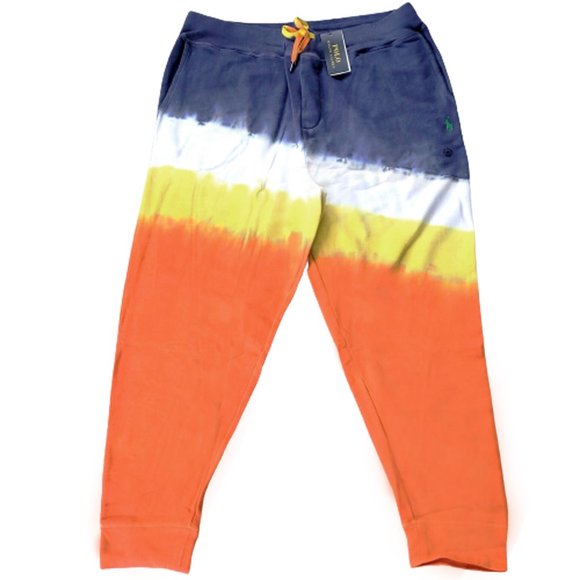 NEW $148 Polo Ralph Lauren Jogger Sweatpants!  Tie Dye  Colorblock   Slimmer Fit - Picture 3 of 5